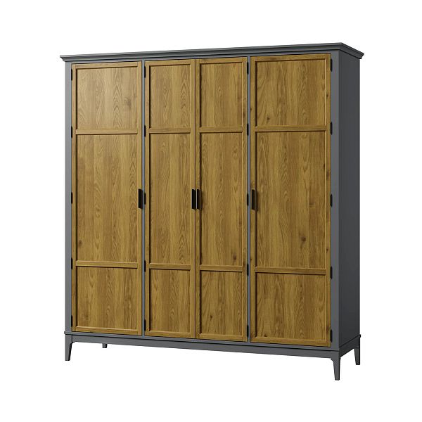 Изображение каталог шкаф для одежды "Квадро-С" 40 (белый лак, белый лак-антик 24, серый 7042-антик 24) из массива сосны, размеры 1919x2047x604 в стиле кантри в интернет-магазине СиВер