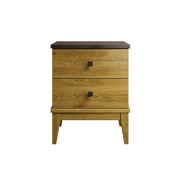 Фото прикроватная тумба в спальню из массива сосны "Бон Вояж" 02 (ФА), 511x641x401, с двумя ящиками, антик 24/колониал в стиле кантри в интернет-магазине СиВер