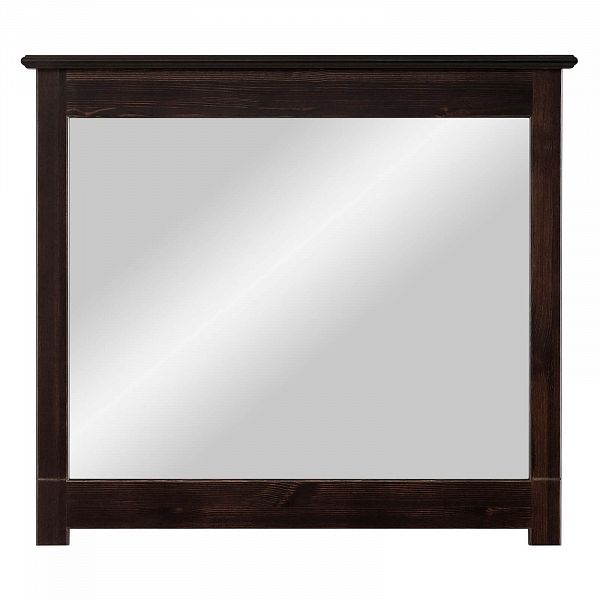 Изображение Фото зеркало в деревянной раме коллекции Рауна в коридор, прихожую или гостиную из массива сосны размеры 100х88х5 цвет темный колониал