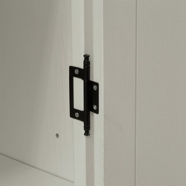 Фото Шкаф для посуды «Квадро-С» 22GT-185 из массива сосны. Цвет белый лак, белый лак-антик 24, серый 7042-антик 24, идеально для стиля сканди, минимал, лофт. С доставкой по России. Материал - массив сосны, размер - 757х1846х420 мм. в интернет-магазине СиВер