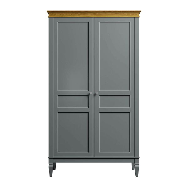 Изображение каталог шкаф для одежды на ножках в гостиную или в спальню из массива сосны "Ольса-С" 02 двухдверный 1183x2089x597 в стиле кантри в интернет-магазине СиВер