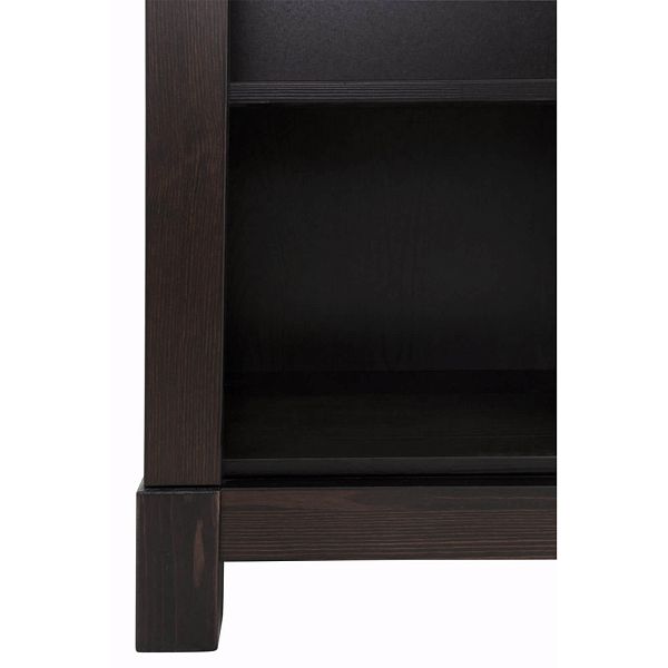 Фото стеллаж на ножках из массива сосны в гостиную в стиле кантри коллекция Рауна 165 цвет колониал темный дерево размеры 100х210х32 в интернет-магазине СиВер