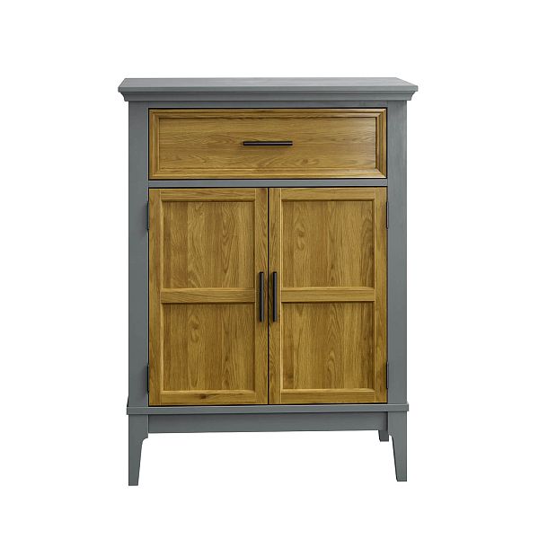 Фото тумба «Квадро-С» 21, цвет белый лак, белый лак-антик 24, серый 7042/антик 24, размер 757x1012x420 из массива сосны в интернет-магазине СиВер