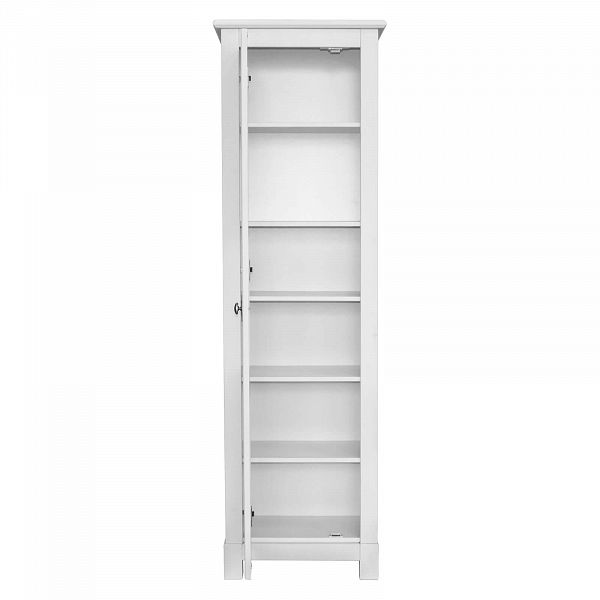 Фото каталог шкаф для посуды на кухню или в гостиную из массива сосны Рауна 10 цвет белый воск УКВ размеры 55х180х33 в стиле кантри в интернет-магазине СиВер