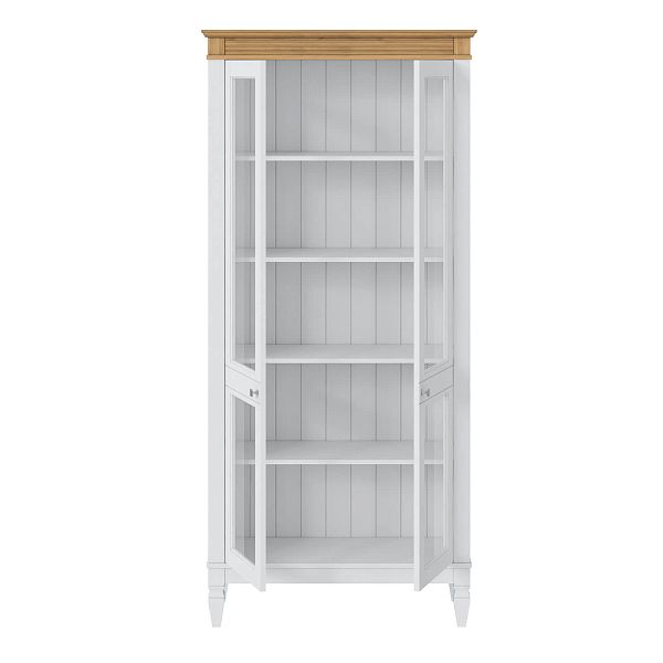 Фото стеллаж из массива сосны в гостиную в стиле лофт или скандинавском стиле коллекция Ольса цвет белый лак, белый лак/антик 24, серый 7042, серый 7042/антик 24, светлый дерево размеры 93х202х38 в интернет-магазине СиВер