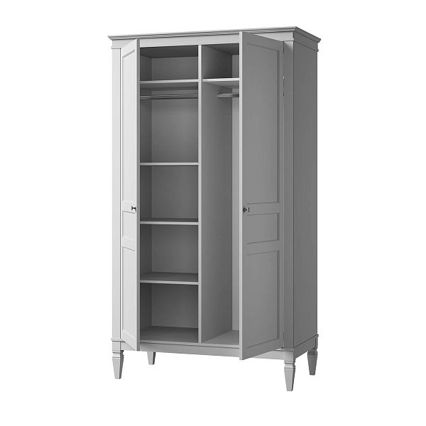 Изображение каталог шкаф для одежды на ножках в гостиную или в спальню из массива сосны "Ольса-С" 02 двухдверный 1183x2089x597 в стиле кантри в интернет-магазине СиВер