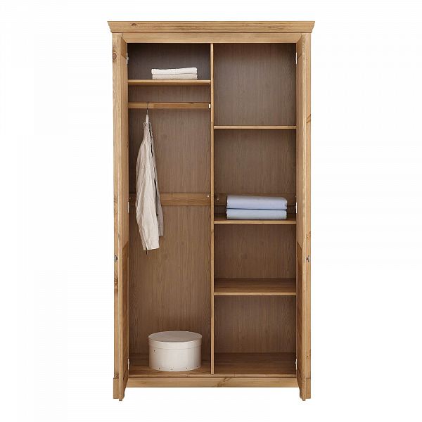 Изображение каталог шкаф для одежды на ножках в гостиную или в спальню из массива сосны Рауна 20 цвет бейц масло светлый бежевый размеры 117х214х60 в стиле кантри в интернет-магазине СиВер