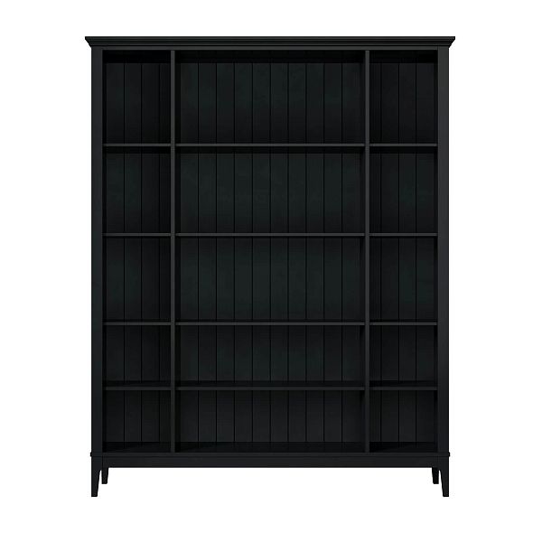 Фото Стеллаж «Квадро-С» 40-205 из массива сосны в гостиную в стиле кантри коллекция «Квадро-С» цвет белый лак, белый лак-антик 24, серый 7042-антик 24, дерево размеры 1643х2047х421 в интернет-магазине СиВер