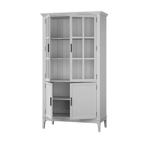 Фото «Квадро-С» 22-185 из массива сосны. Цвет белый лак, белый лак-антик 24, серый 7042-антик 24, идеально для стиля сканди, минимал, лофт. С доставкой по России. Материал - массив сосны, размер - 999х1846х420 мм. в интернет-магазине СиВер