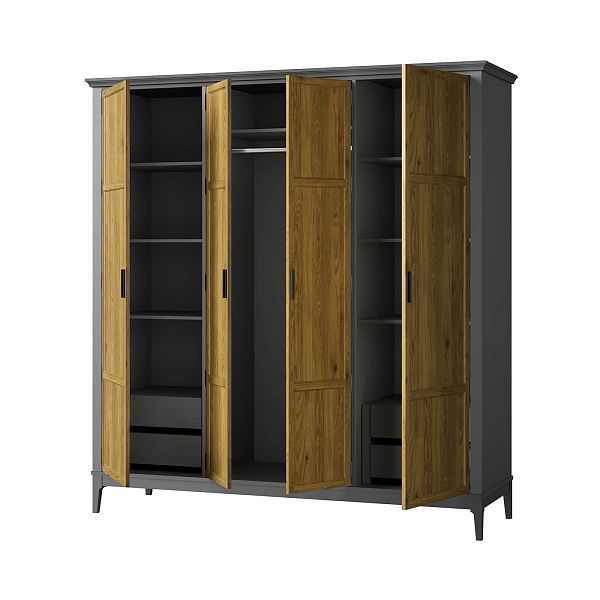 Фото ящика встраиваемого "Ольса" к шкафам "Квадро-С" 545x144x529 в цвете белый лак, антик 24, серый 7042 от интернет-магазина СиВер