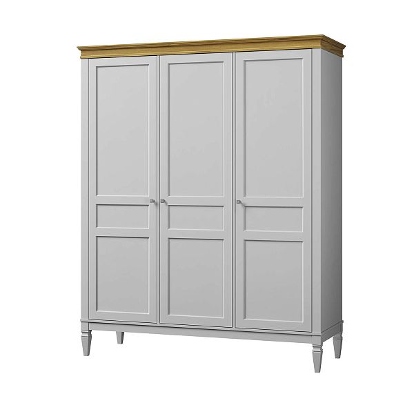 Изображение каталог шкаф для одежды на ножках в гостиную или в спальню из массива сосны "Ольса-С" 03 трехдверный 1706x2089x597 в стиле кантри в интернет-магазине СиВер