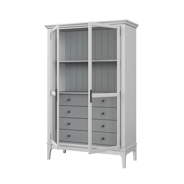 Фото «Квадро-С» 20/04 из массива сосны. Комбинированный цвет белый лак-серый 7042, белый лак-антик 24, серый 7042-антик 24, идеально для стиля сканди, минимал, лофт. С доставкой по России. Материал - массив сосны, размер - 999х1553х420 мм. в интернет-магазине СиВер