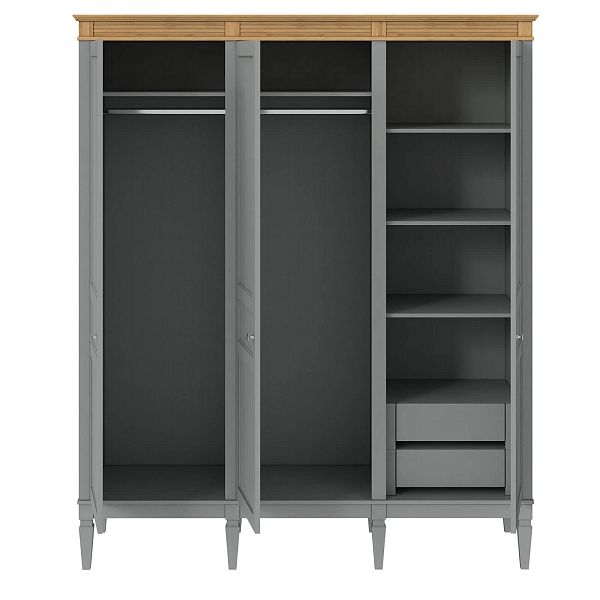 Фото ящика встраиваемого к шкафам "Ольса" 545x144x529 в цвете белый лак, антик 24, серый 7042 от интернет-магазина СиВер