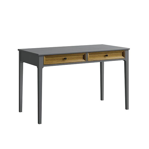 Изображение рабочий стол письменный в детскую или кабинет в стиле лофт или скандинавском стиле классика коллекции "Квадро-С" 02 размеры 1234х760х590 мм (цвет белый лак, белый лак/антик 24, серый 7042, серый 7042/антик 24) для ребенка или подростка