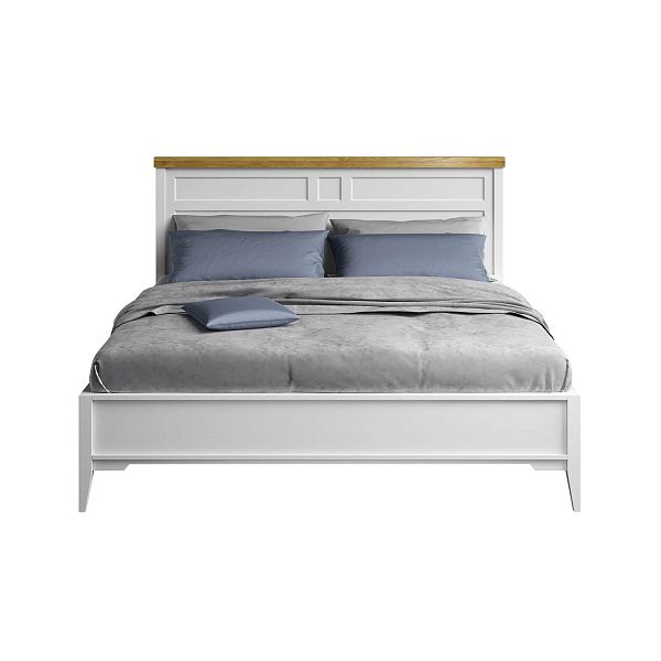 Кровать "Бон Вояж" 180 (белый лак/антик 24) из массива сосны производство Белоруссия, доставка по Москве и России, купить в интернет-магазине СиВер