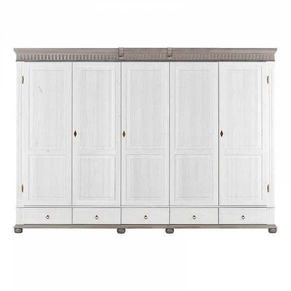 Фото пример скандинавский стиль классика мебели шкаф для одежды и головных уборов из массива сосны коллекции Хельсинки 5GT-M