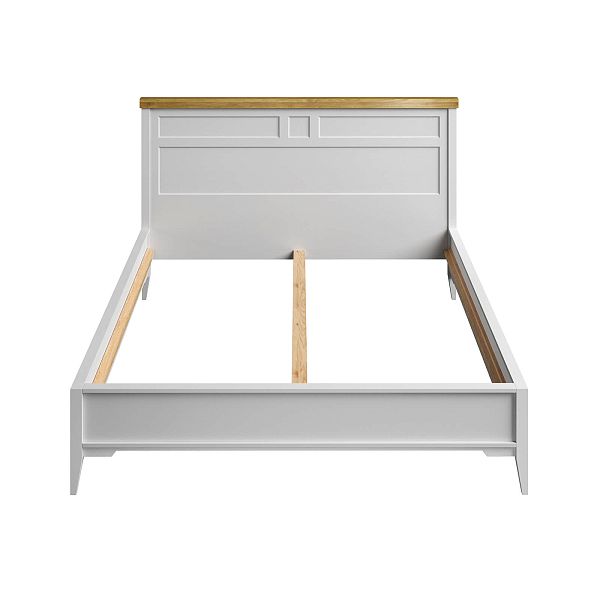 Кровать "Бон Вояж" 180 (белый лак/антик 24) из массива сосны производство Белоруссия, доставка по Москве и России, купить в интернет-магазине СиВер