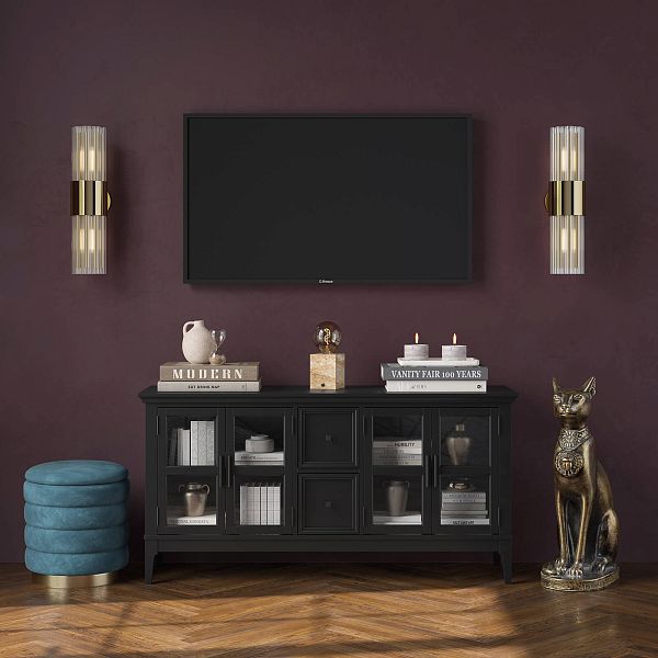 Фото каталог тумба ТВ в гостиную или в спальню из массива сосны "Квадро-С" 42 цвет белый лак, белый лак-антик 24, серый 7042-антик 24, светлый, размеры 1512х765х420 в классическом стиле в интернет-магазине СиВер