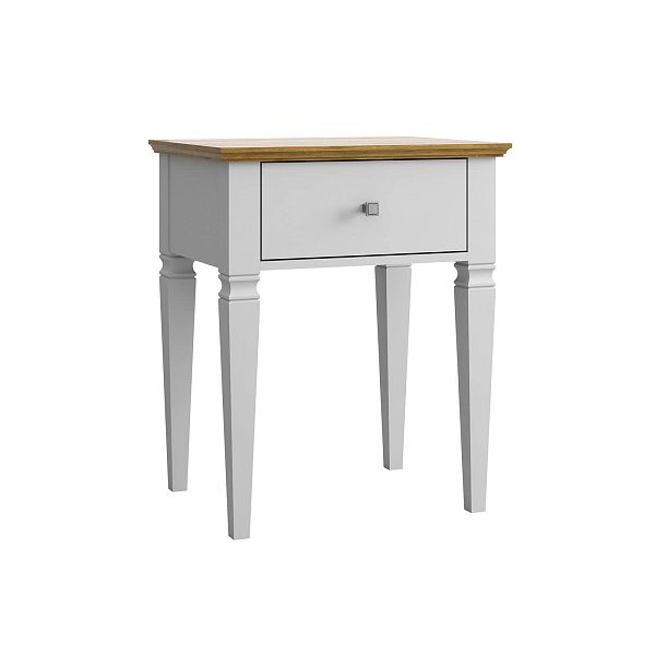 Фото прикроватная тумба в спальню из массива сосны "Ольса- С" 01, 538x650x415 мм., с одним ящиком, из массива сосны в стиле кантри в интернет-магазине СиВер