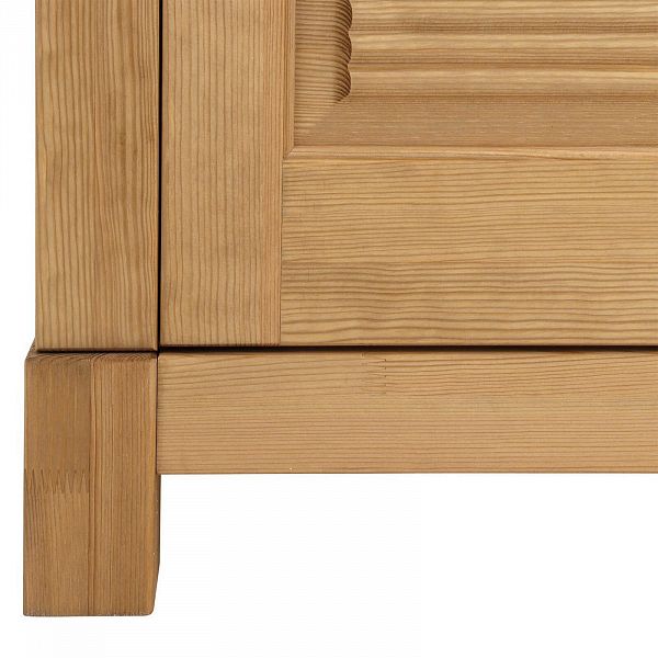 Изображение каталог шкаф для посуды на кухню или в гостиную из массива сосны Рауна 20 цвет бейц масло светлый бежевый размеры 121х140х37 в стиле кантри в интернет-магазине СиВер