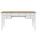 Изображение рабочий белый стол письменный в детскую или кабинет в стиле скандинавский или лофт пример в интерьере как смотрится коллекции "Ольса" 005 149x76x70 (белый лак, белый лак/антик 24, серый 7042, серый 7042/антик 24) для ребенка, взрослого или подростка