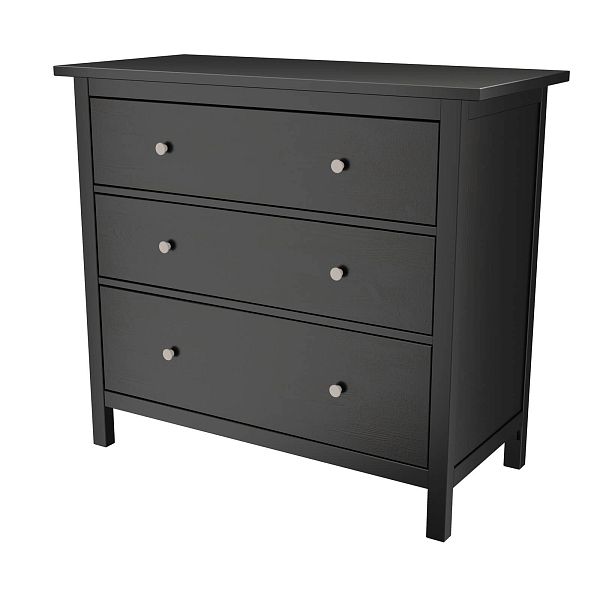 Изображение белый комод из массива сосны для небольшой маленькой квартиры, лофта или элитного загородного дома коллекция "Кантри" 03, 1080x960x500, белый лак, блэк