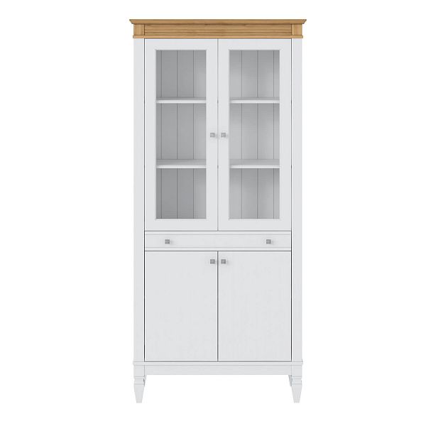 Фото стеллаж из массива сосны в гостиную в стиле лофт или скандинавском стиле коллекция Ольса цвет белый лак, белый лак/антик 24, серый 7042, серый 7042/антик 24, дерево размеры 93х202х38 в интернет-магазине СиВер