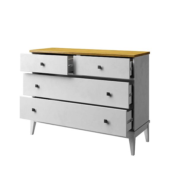 (3.1.1) Комод "Бон Вояж" 04 (белый лак/антик 24) от интернет-магазина СиВер