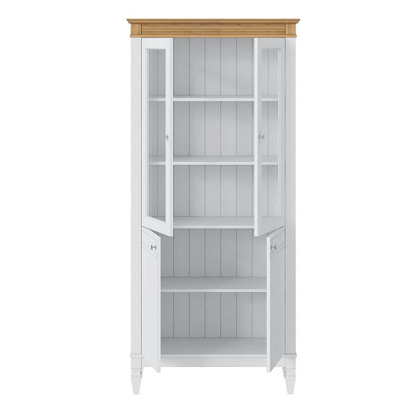 Фото стеллаж из массива сосны в гостиную в стиле лофт или скандинавском стиле коллекция Ольса цвет белый лак, белый лак/антик 24, серый 7042, серый 7042/антик 24, светлый дерево размеры 93х202х38 в интернет-магазине СиВер