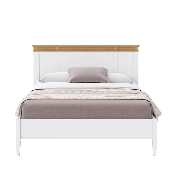 Кровать "Ольса" 180 (белый лак/антик 24) из массива сосны производство Белоруссия, доставка по Москве и России, купить в интернет-магазине СиВер