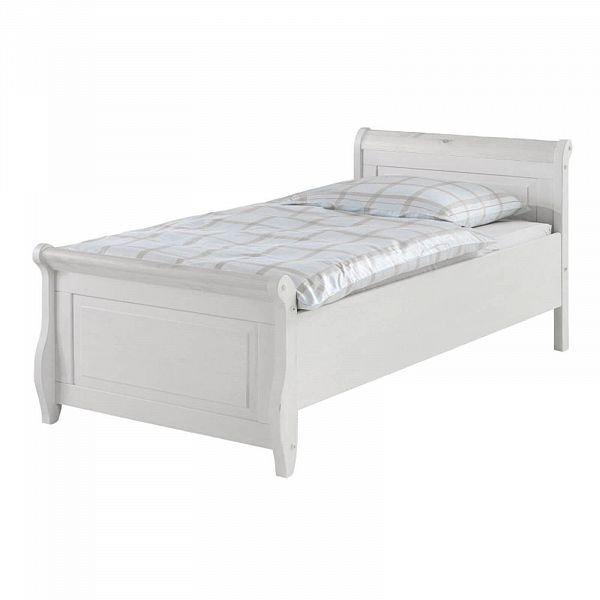 Фото пример кровать Мальта односпальная без ящиков из натурального дерева массива сосны