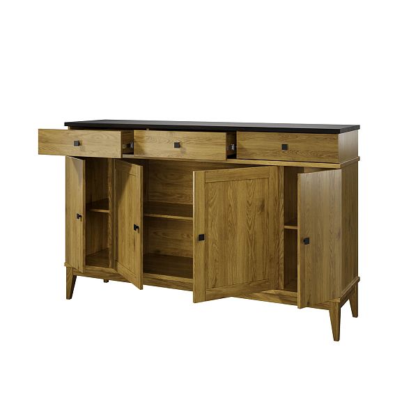 Фото тумбы из массива сосны в гостиную в стиле кантри коллекция «Бон Вояж» цвет антик 24-колониал, дерево размеры 1736х1098х450 в интернет-магазине СиВер