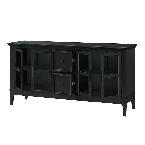 Фото каталог тумба ТВ в гостиную или в спальню из массива сосны "Квадро-С" 42 цвет белый лак, белый лак-антик 24, серый 7042-антик 24, светлый, размеры 1512х765х420 в классическом стиле в интернет-магазине СиВер