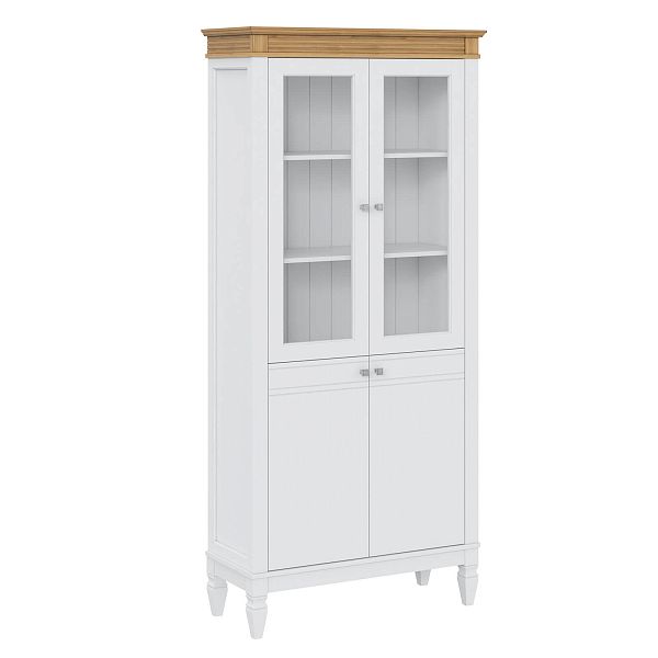 Фото стеллаж из массива сосны в гостиную в стиле лофт или скандинавском стиле коллекция Ольса цвет белый лак, белый лак/антик 24, серый 7042, серый 7042/антик 24, светлый дерево размеры 93х202х38 в интернет-магазине СиВер