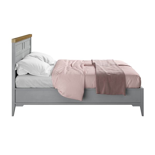 Кровать "Бон Вояж" 160 (серый 7042/антик 24) из массива сосны производство Белоруссия, доставка по Москве и России, купить в интернет-магазине СиВер