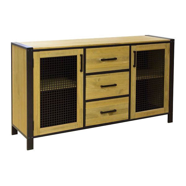 Фото тумбы из массива сосны в гостиную в стиле кантри коллекция «Фактура-С» цвет бейц-масло/блэк 9, дерево размеры 1453х840х400 в интернет-магазине СиВер