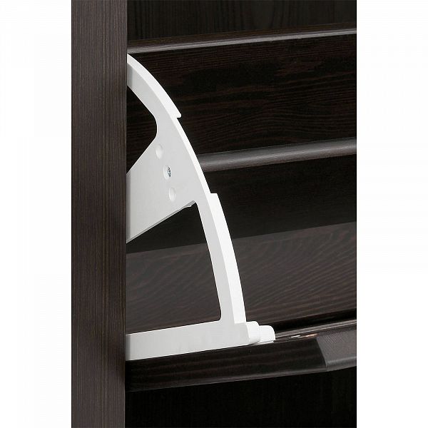 Фото тумба под обувь из массива сосны Рауна 21 цвет колониал темный почти черный размеры 120х107х32 в стиле кантри в интернет-магазине СиВер