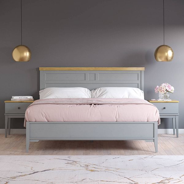 Кровать "Бон Вояж" 180 (серый 7042/антик 24) из массива сосны производство Белоруссия, доставка по Москве и России, купить в интернет-магазине СиВер