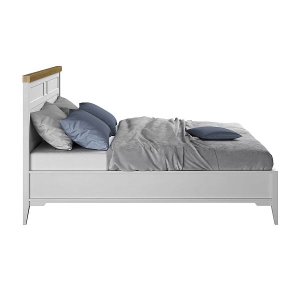 Кровать "Бон Вояж" 160 (белый лак/антик 24) из массива сосны производство Белоруссия, доставка по Москве и России, купить в интернет-магазине СиВер