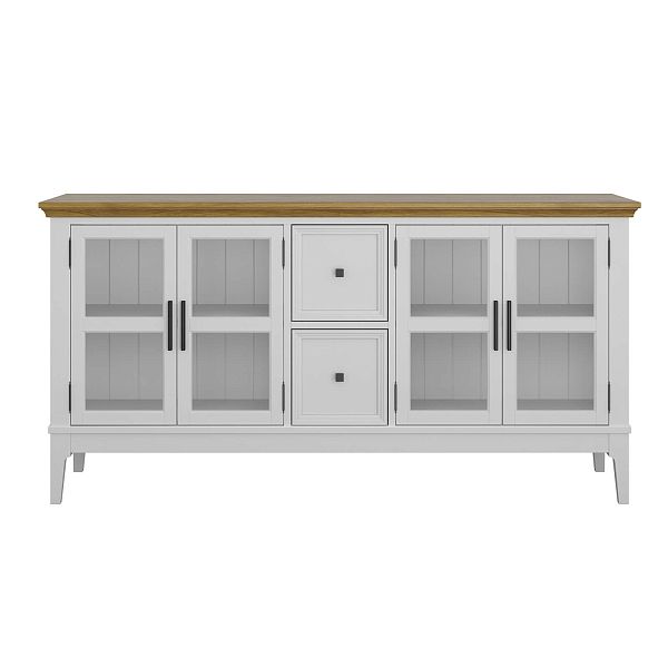 Фото каталог тумба ТВ в гостиную или в спальню из массива сосны "Квадро-С" 42 цвет белый лак, белый лак-антик 24, серый 7042-антик 24, светлый, размеры 1512х765х420 в классическом стиле в интернет-магазине СиВер