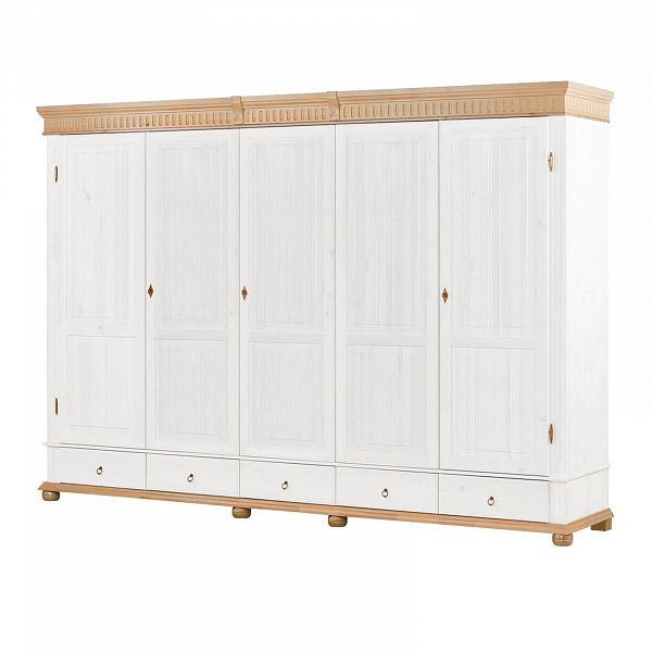 Фото пример скандинавский стиль классика мебели шкаф для одежды и головных уборов из массива сосны коллекции Хельсинки 5GT-M