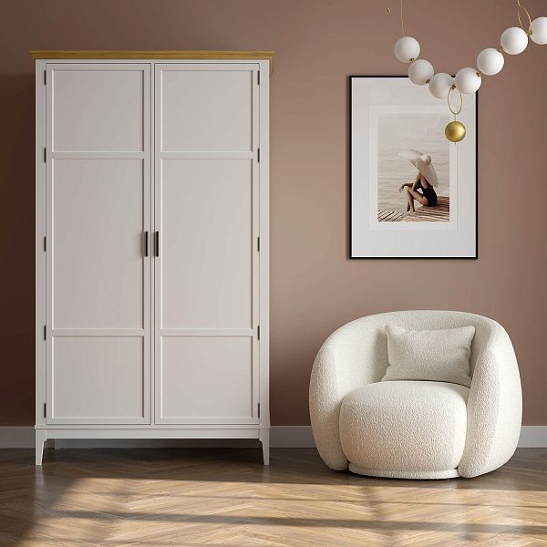 Изображение каталог шкаф для одежды "Квадро-С" 20 (белый лак, белый лак-антик 24, серый 7042-антик 24) из массива сосны, размеры 1196x2047x604 в стиле кантри в интернет-магазине СиВер