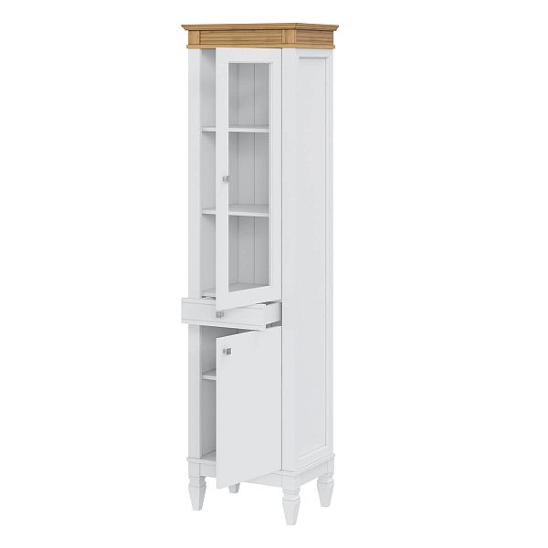 Фото стеллаж из массива сосны в гостиную в стиле лофт или скандинавском стиле коллекция Ольса цвет белый лак, белый лак/антик 24, серый 7042/антик 24, светлый дерево размеры 54х202х38 в интернет-магазине СиВер