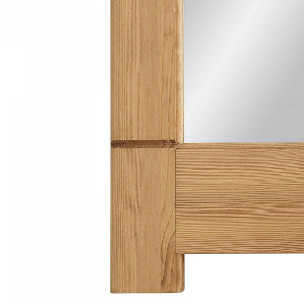 Фото зеркало в деревянной раме коллекции Рауна в коридор, прихожую или гостиную из массива сосны размеры 100х88х5 цвет светлый бейц масло