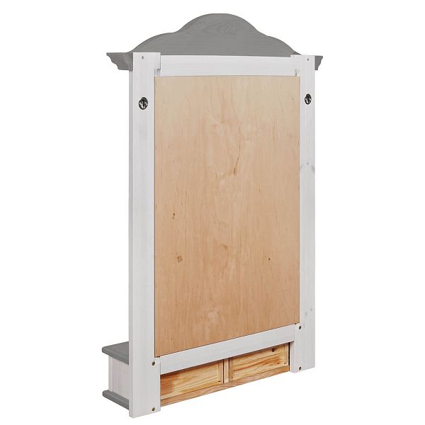 Полка-зеркало "Синди" (белый воск-серый) Образец от интернет-магазина СиВер