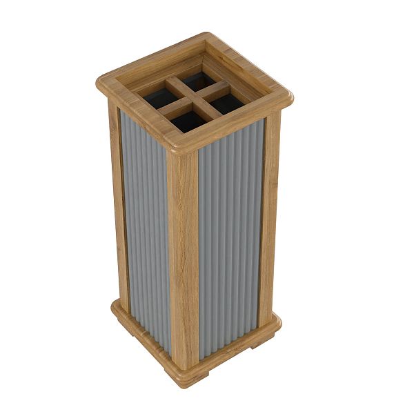 Фото подставка для зонтов «Рандеву», цвет белый лак/антик 24, серый 7042/антик 24, размер 240x566x240 из массива сосны и в интернет-магазине СиВер