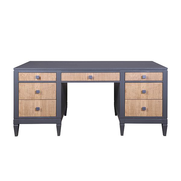 Изображение рабочий темный стол письменный в детскую или кабинет в стиле кантри коллекции "Фокстрот" 207A размеры 161x76x70 для ребенка или подростка
