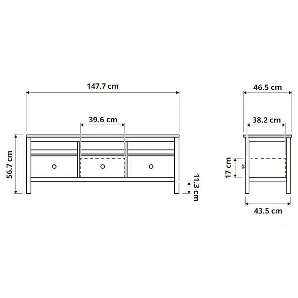 Тумба ТВ "Кантри" 03-180 (блэк) Образец от интернет-магазина СиВер