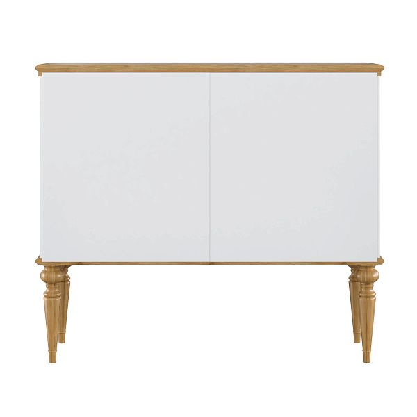 Фото тумба «Рандеву» 42, цвет белый лак/антик 24, серый 7042/антик 24, размер 1240x1070x384 из массива сосны в интернет-магазине СиВер