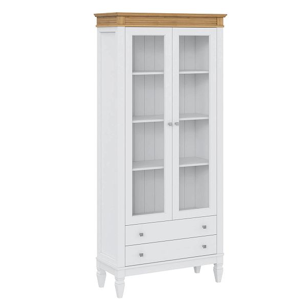 Фото стеллаж из массива сосны в гостиную в стиле лофт или скандинавском стиле коллекция Ольса цвет белый лак, белый лак/антик 24, серый 7042, серый 7042/антик 24, дерево размеры 93х202х38 в интернет-магазине СиВер